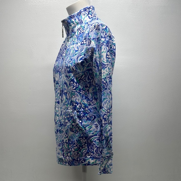 Lilly Pulitzer Skipper Popover 1/2 Zip Cotton Pullover 60 Animals Blue Small - Picture 6 of 10